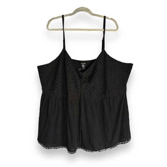 Torrid crocheted black babydoll tank size 5 - Picture 3 of 7